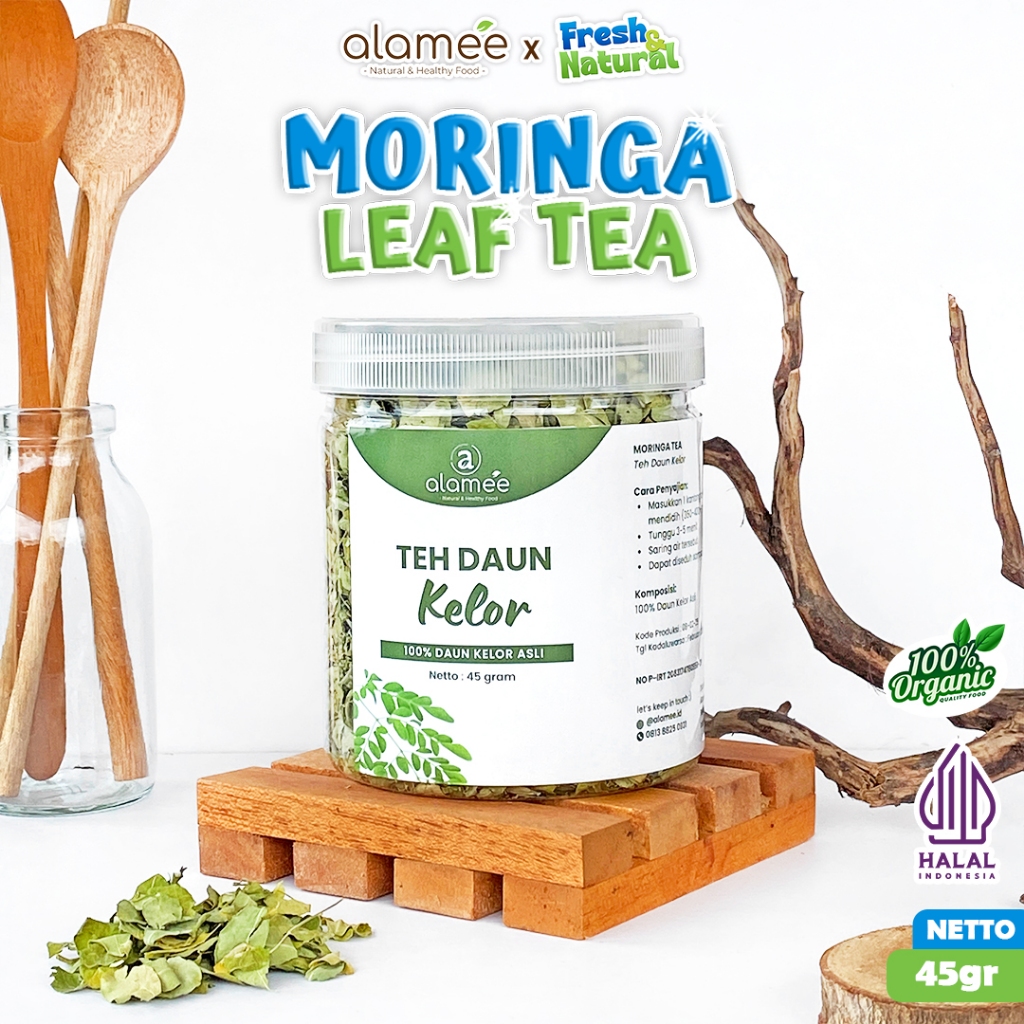 

Teh Daun Kelor Tea Bunga Herbal Alami Organic Natural Non Msg Siap Seduh 45gr fresh and natural