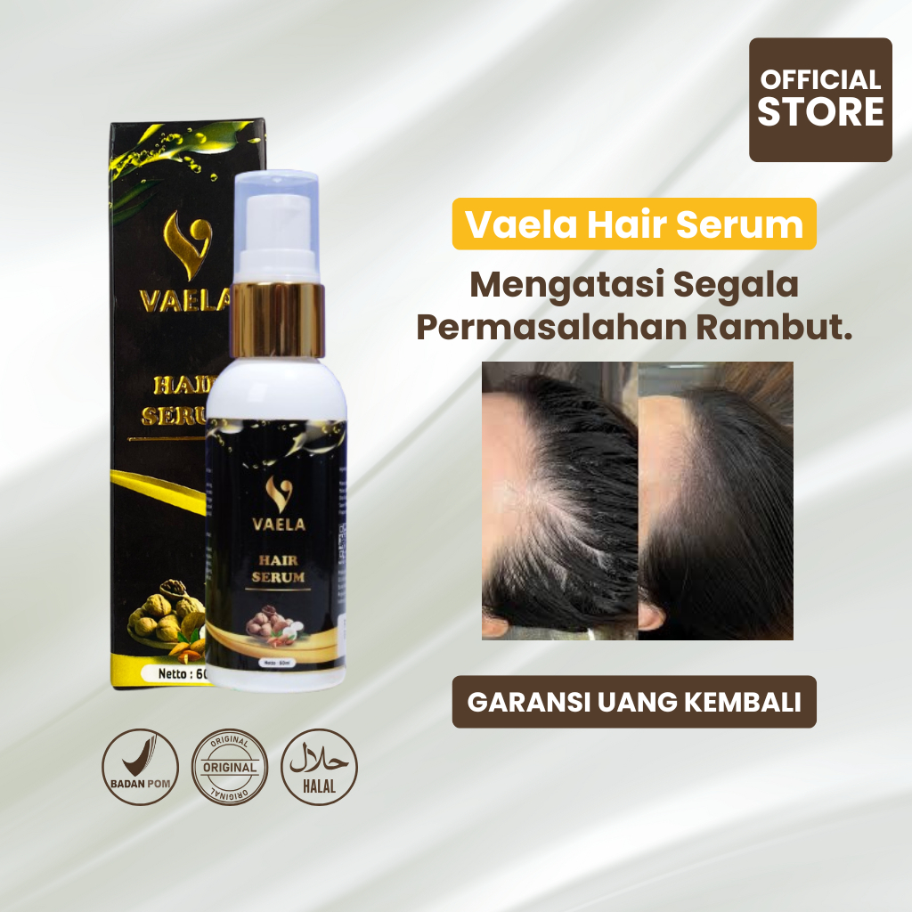 Vaela Hair Serum Pria Penumbuh Rambut Botak Depan Atas Melebatkan Rambut dan Menguatkan Akar