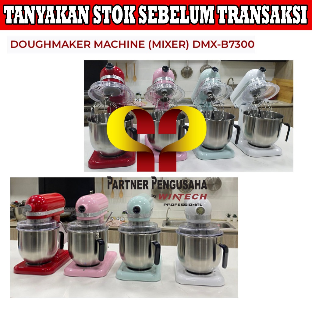 Fomac DMX-B7300 Series Doughmaker Machine - Mixer Adonan Kue & Roti 7 Liter Warna Putih Pink Biru & 