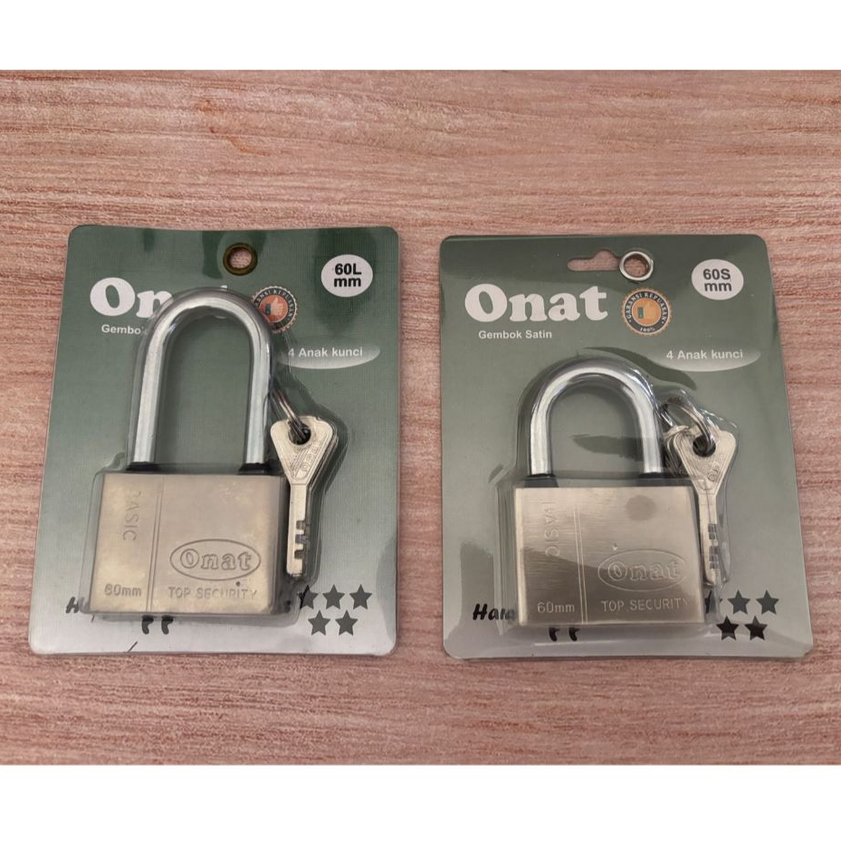 Gembok stainless ONAT 60mm & 60Lmm / Gembok rumah anti maling / gembok pagar