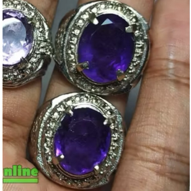 Batu cincin kecubung amatis Cuting ring kantoran cutting