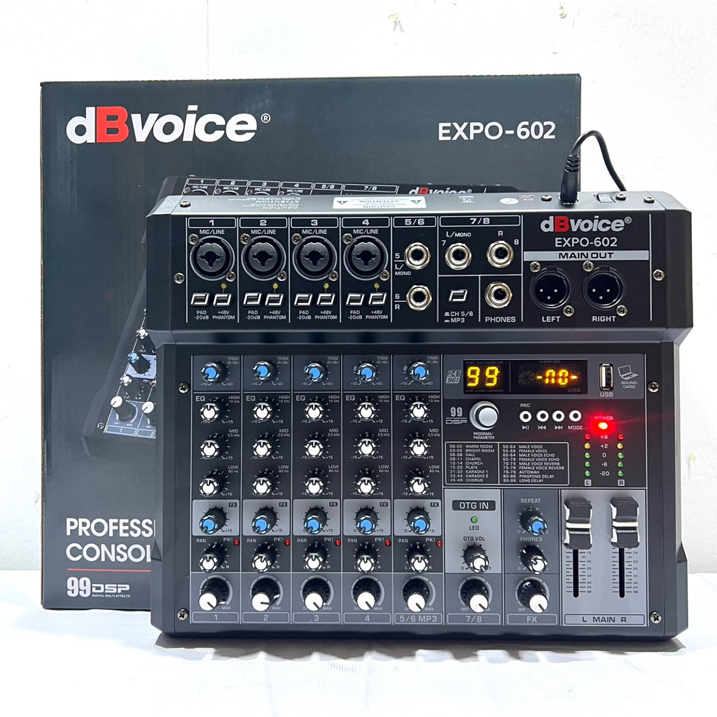 Mixer Dbvoice Expo 602 Original 8 Channel With Soundcard – OTG