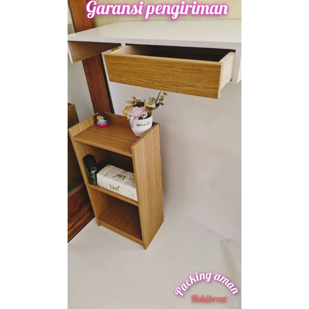 Satu set nakas dan meja minimalis  multifungsi/meja rias laci