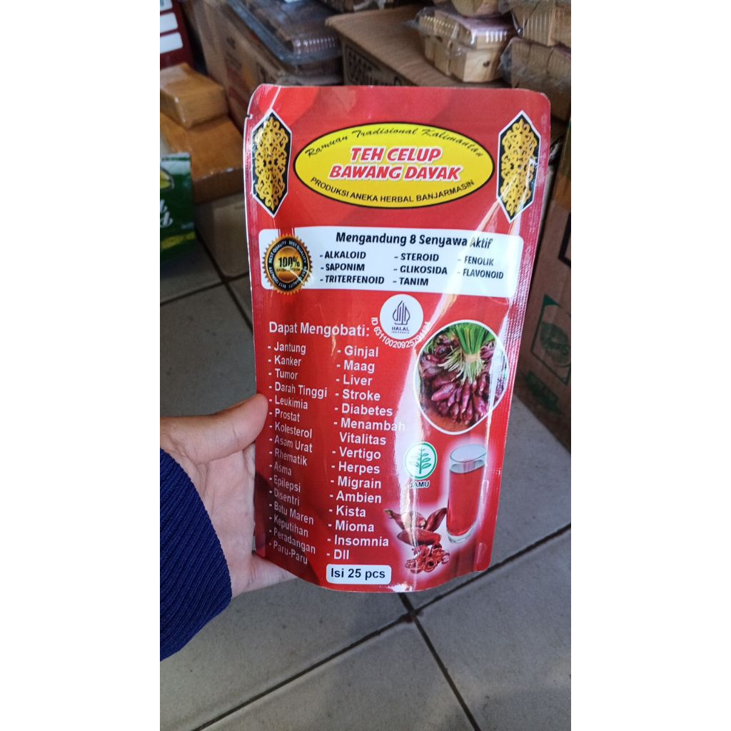

teh celup bawang dayak ramuan tradisional kalimantan
