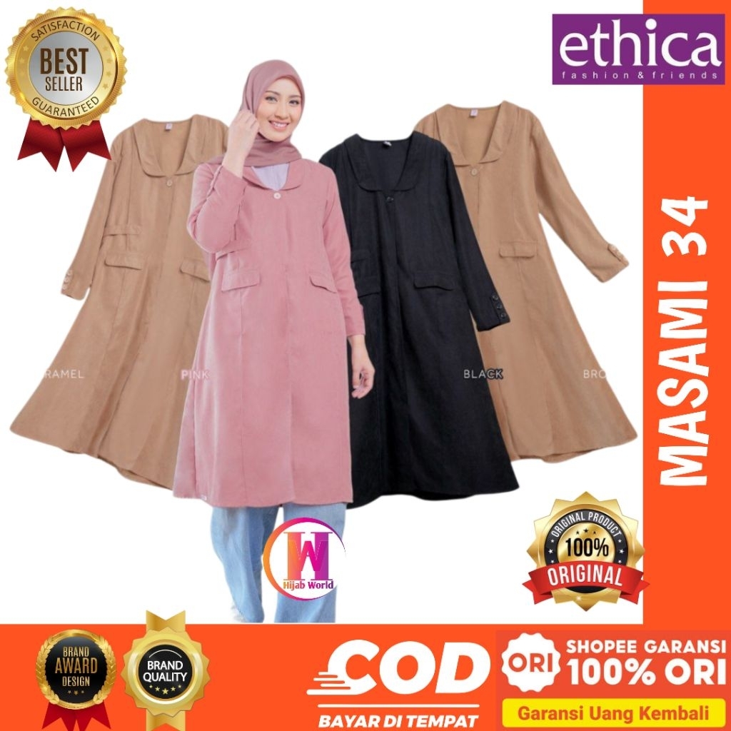 Ethica Blazer Masami 34 Ethica Original Long Outer / Blazer Wanita Lengan Panjang / Blazer Panjang W