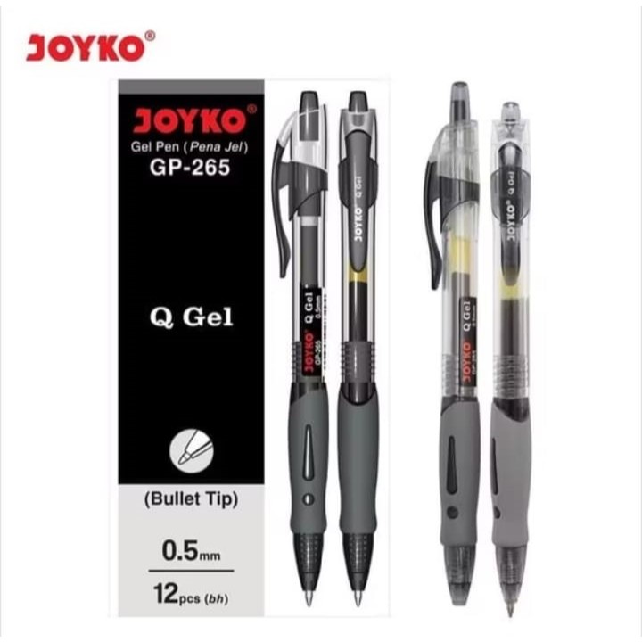 

Joyko Gel Pen Q3 dan Q Gel GP-265 & GP-265NT Pen 0.5mm Tinta Hitam