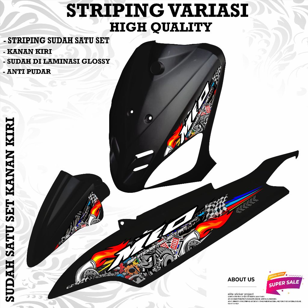 STRIPING VARIASI YAMAHA MIO SPORTY MIO SMILLE STICKER MOTIF THAILAND KEREN / Striping Mio Smile