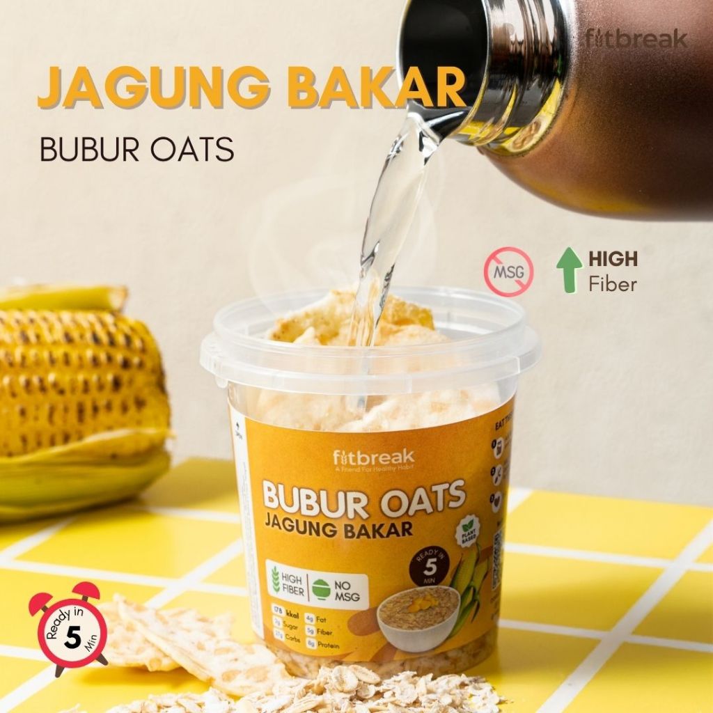 

Bubur Oats Jagung Bakar 55g Siap 5 menit / nikmat dikonsumsi panas / tanpa Kolesterol / Oatmeal / Sarapan Simpel Sehat dan Enak