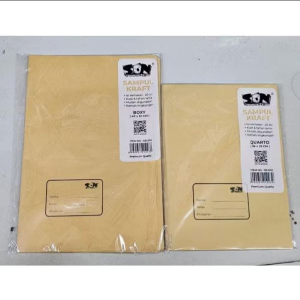 

(1 pack isi 20 lembar) son sampul buku tulis polos quarto boxy
