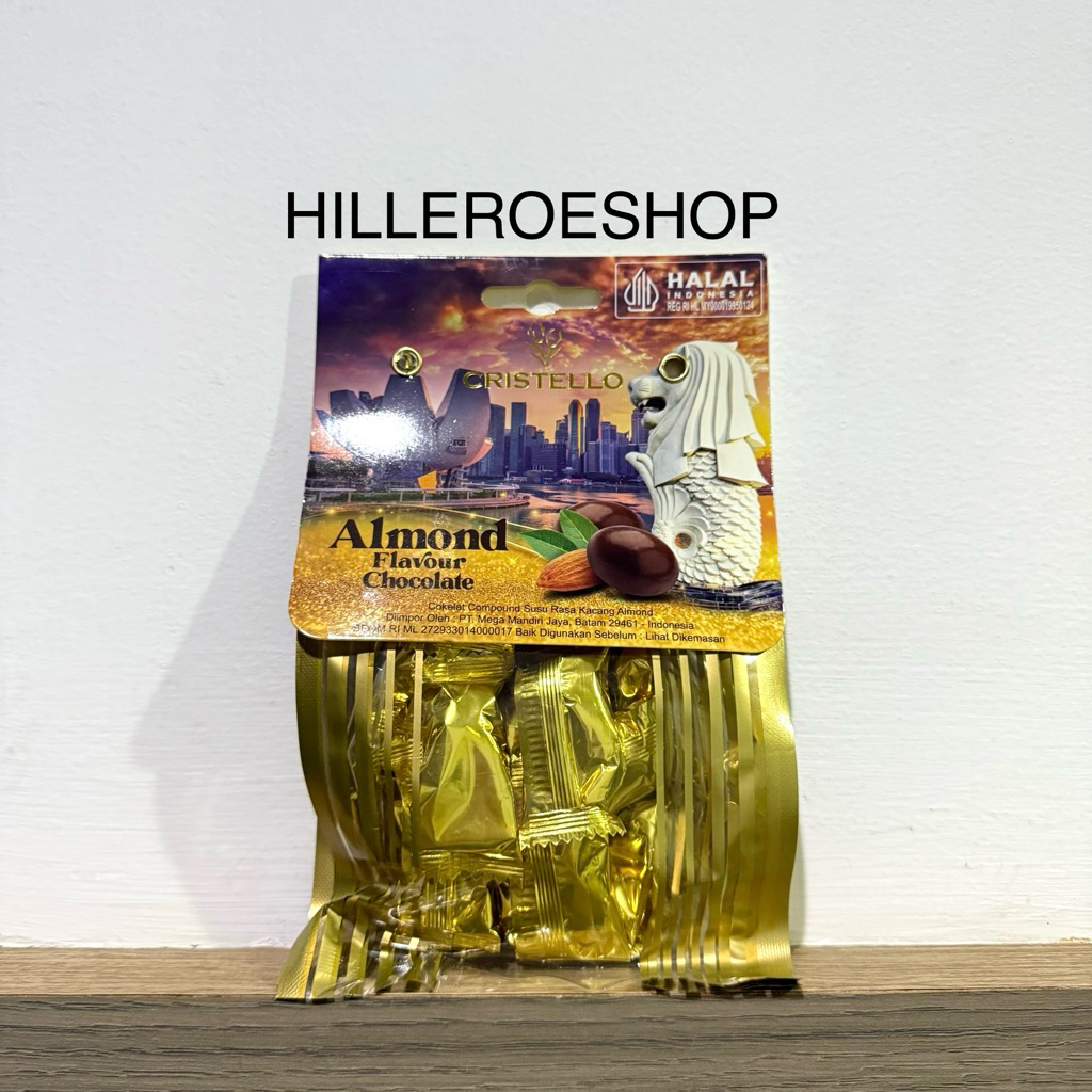

COKLAT CRISTELLO 75GRAM ALMOND MILK CHOCOLATE COKELAT MALAYSIA IMPORT MERLION SINGAPORE