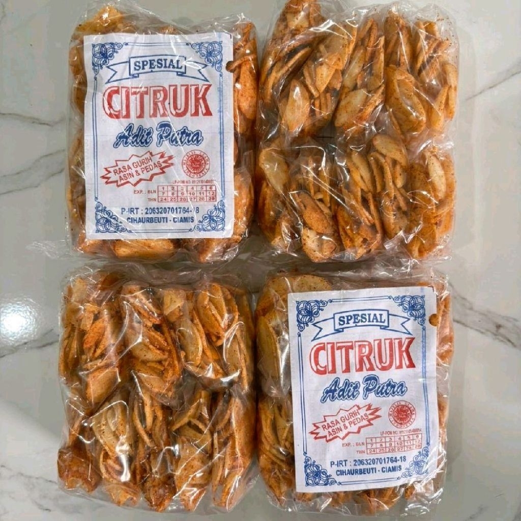 

Citruk isi 10pcs kecil | Cemilan | Gurih | Asin | Pedas | Kering | Snack organik original murah basreng rasa pedas krupuk Camilan