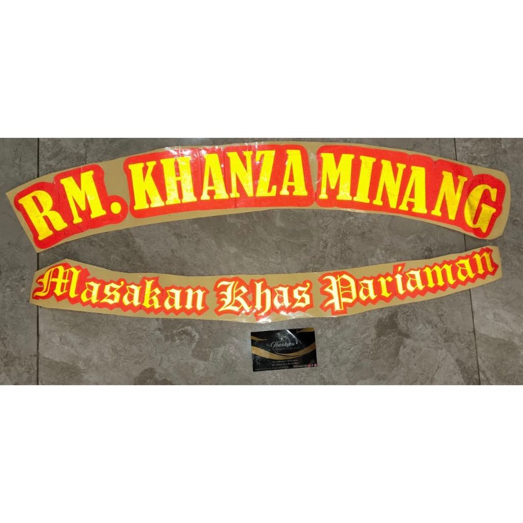

Stiker Cutting Reflective Waterproof anti air bersinar 2 warna atau lebih termasuk tulisan atas dan bawah untuk / Usaha / Rumah Makan / Merk Dagang / Cafe / Coffee Shop / Perusahaan / Etalase / Silakan Chat Custom Tulisan dan Warna Silakan Chat Admin