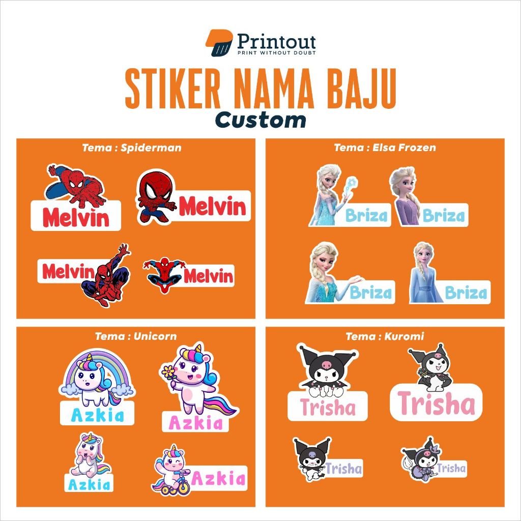 

Printout Custom Stiker Nama Baju | Stiker Label Nama Baju | Stiker Baju Lucu | Stiker Nama DTF | High Quality