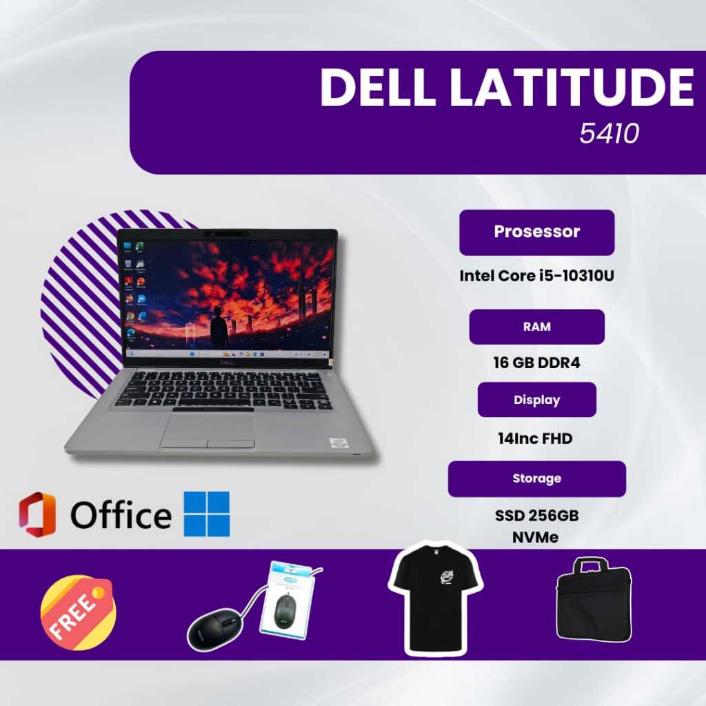 Laptop Dell Latitude 5410 Core i5 Gen 10 Ram 16GB