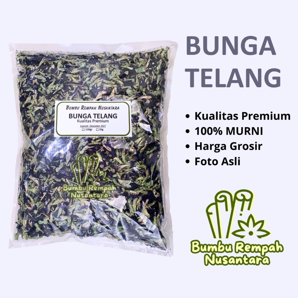 

Bunga Telang 500g 1kg - Rempah Asli Murni | BUMBU REMPAH NUSANTARA | Bumbu Dapur Nusantara Grosir Murah