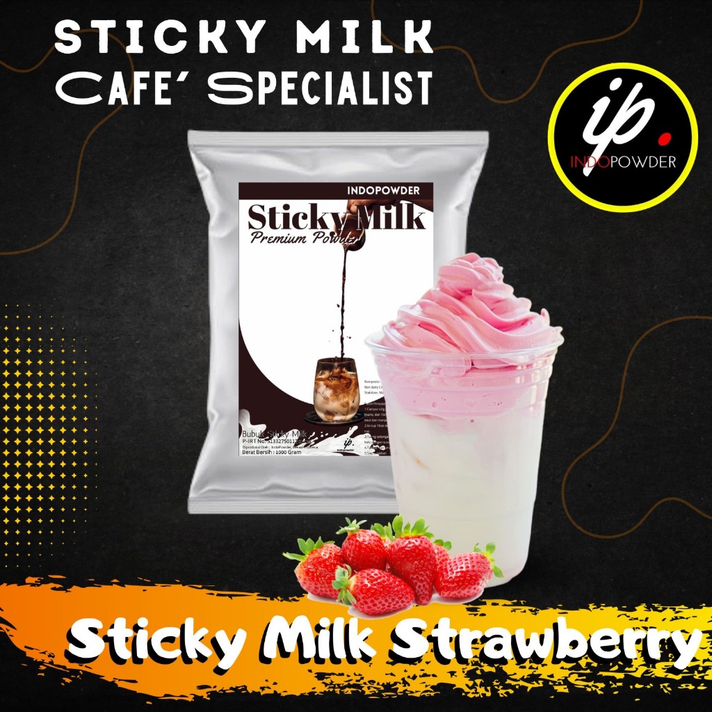 

IP Jakarta - Bubuk Minuman STICKY MILK STRAWBERY 1Kg Untuk Cafe, Waralaba dan Usaha Minuman