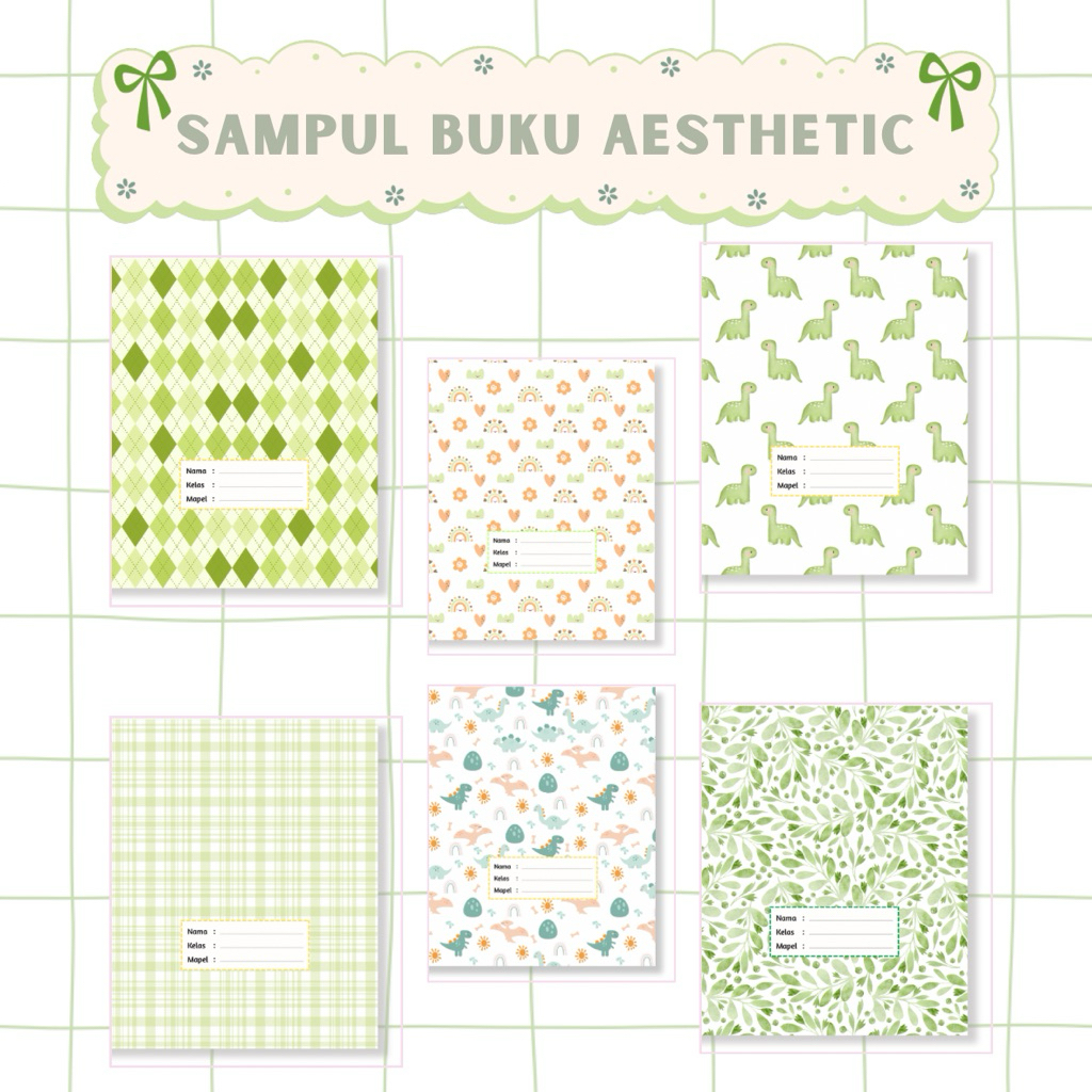 

SAMPUL BUKU AESTHETIC GREEN SERIES | Sampul Buku tulis - buku sekolah | Sampul buku Custom