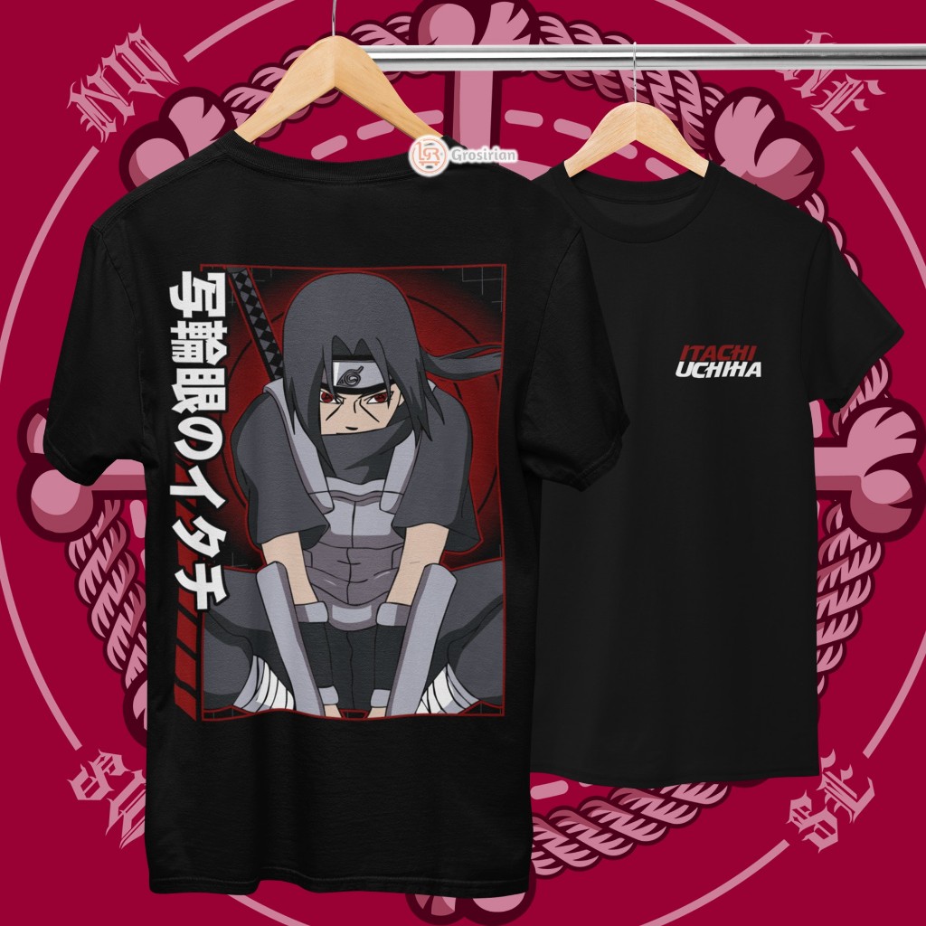 KAOS UCHIHA ITACHI ANIME NARUTO - KAOS BAJU ANIME NARUTO, KAOS SABLON, SABLON DTF