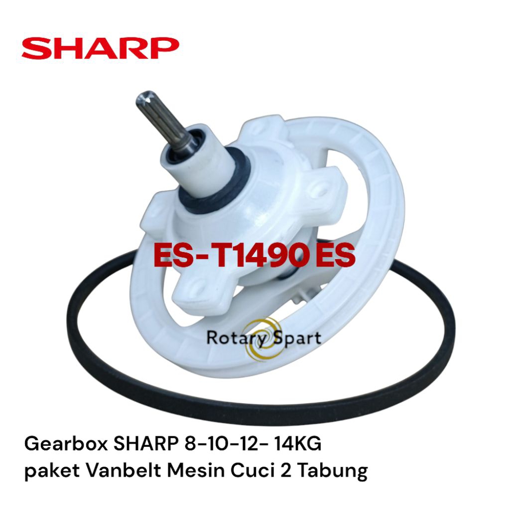 Gearbox Sharp 8KG-14KG paket Vanbelt Mesin Cuci 2 Tabung ES-T1490ES/Gerbox/Girbox