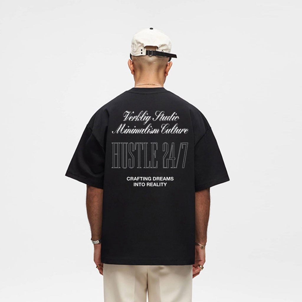 Verklig Studio Kaos Boxy Fit Oversize Owners Heavyweight Katun T-shirt Black - Cotton Combed 20s