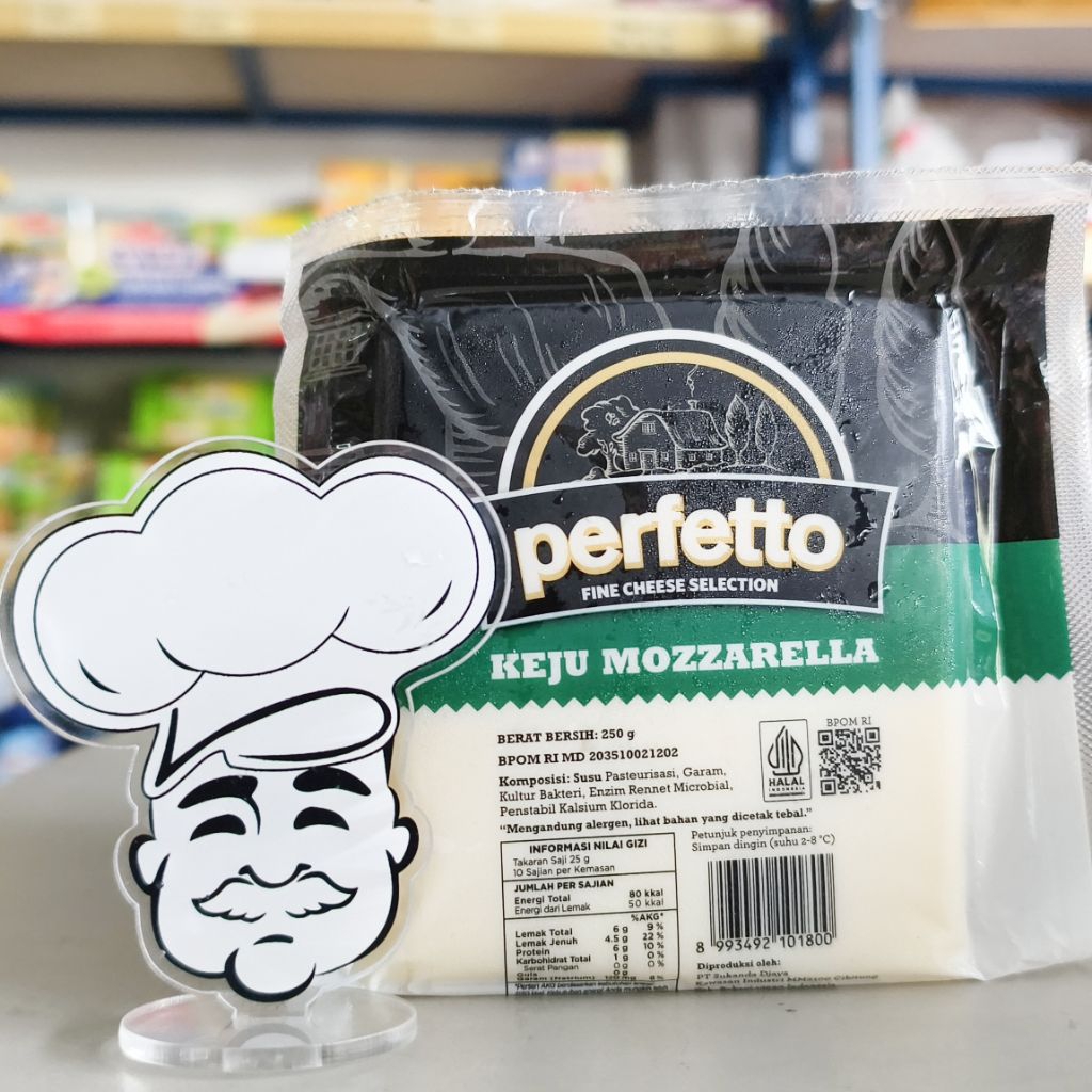 

Perfetto Mozarella 250Gr Keju Mozarella / Mozarella Cheese Perfetto 250Gr