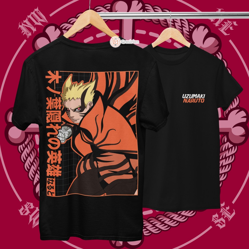 KAOS UZUMAKI NARUTO BARYON MODE - KAOS BAJU ANIME NARUTO UZUMAKI BARYON, KAOS SABLON, SABLON DTF