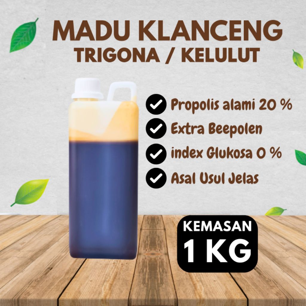 

Madu Klanceng / Kelanceng ( Trigona ) Full Beepolen, Propolis dan Royal Jelly Kemasan 1 KG