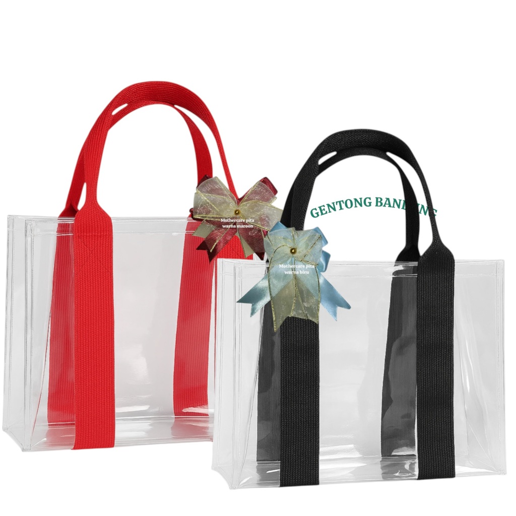 Tas Tote Bag Mika Korea BENING Transparan Tebal Kuat Goodie Gift Set Hampers