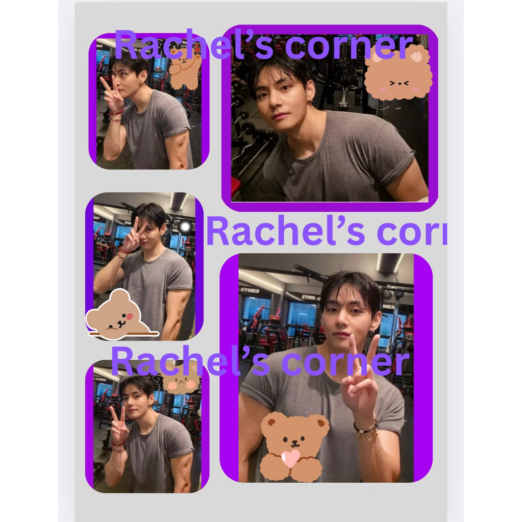 BTS V Glitter Vinyl Sticker A6