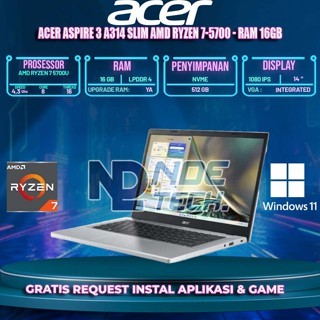 ACER Aspire 3 A314 Slim AMD Ryzen 7-5700