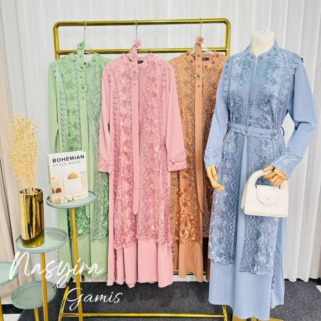 Asofa Nasyira Gamis Free Belt Aksen Renda Fashion Muslim