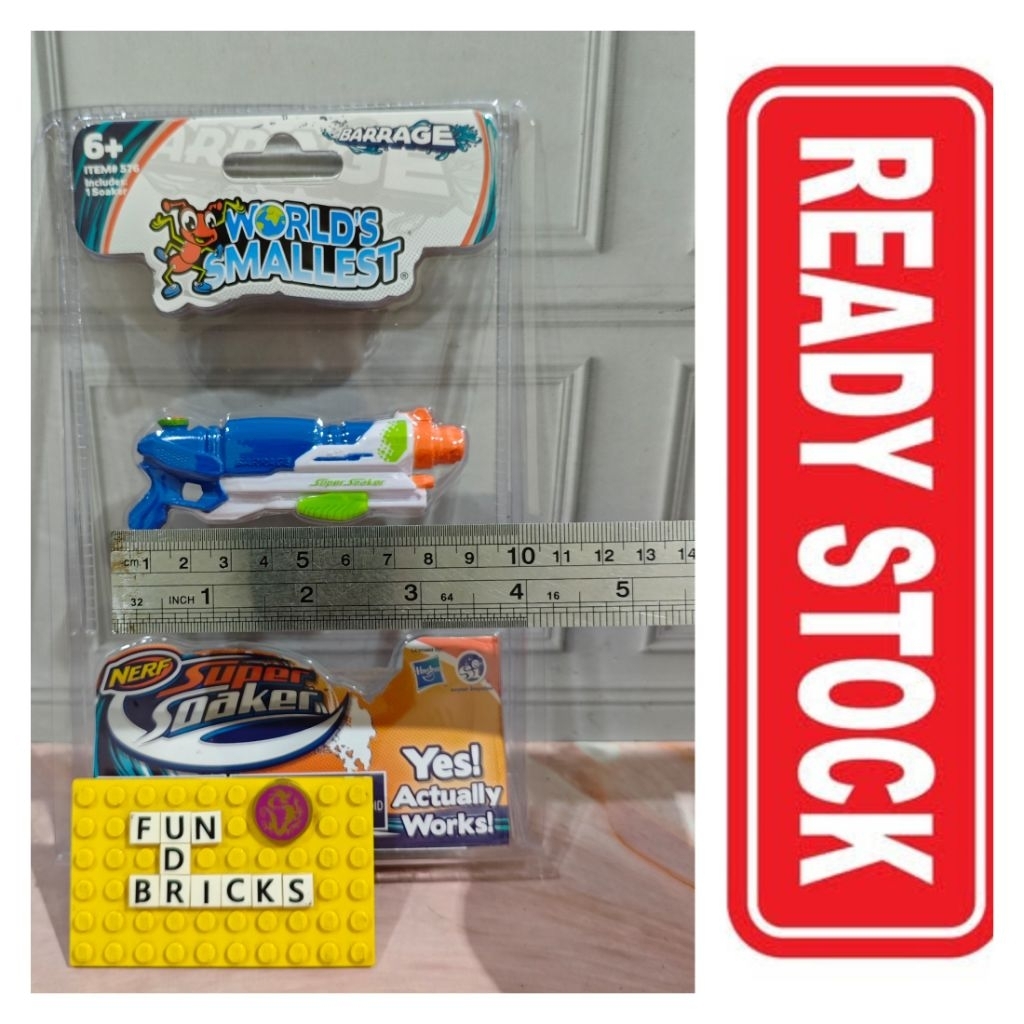Worlds Smallest NERF Super Soaker Barrage Pistol Air Miniatur