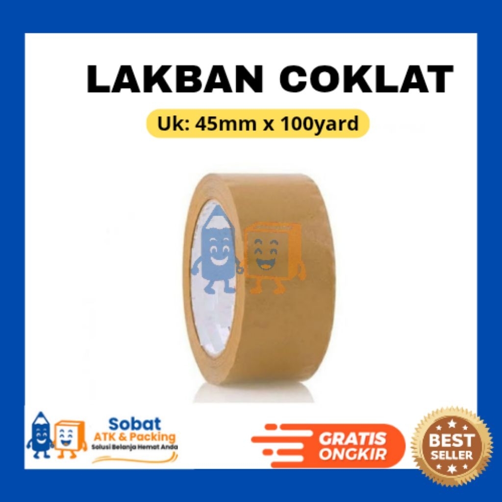 

Lakban Coklat 45mm x 100 Yard – Lakban Kuat untuk Packing Kardus