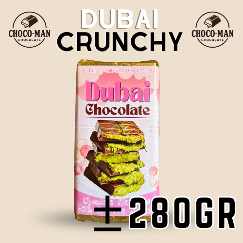 

Chocoman - Coklat Dubai +- 280gr - Cokelat Viral Dubai Crunchy - Isian Greentea Matcha dan Krispi - enak langsung dimakan