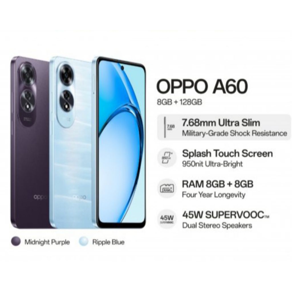 OPPO A60 8/128GB BNOB GARANSI RESMI