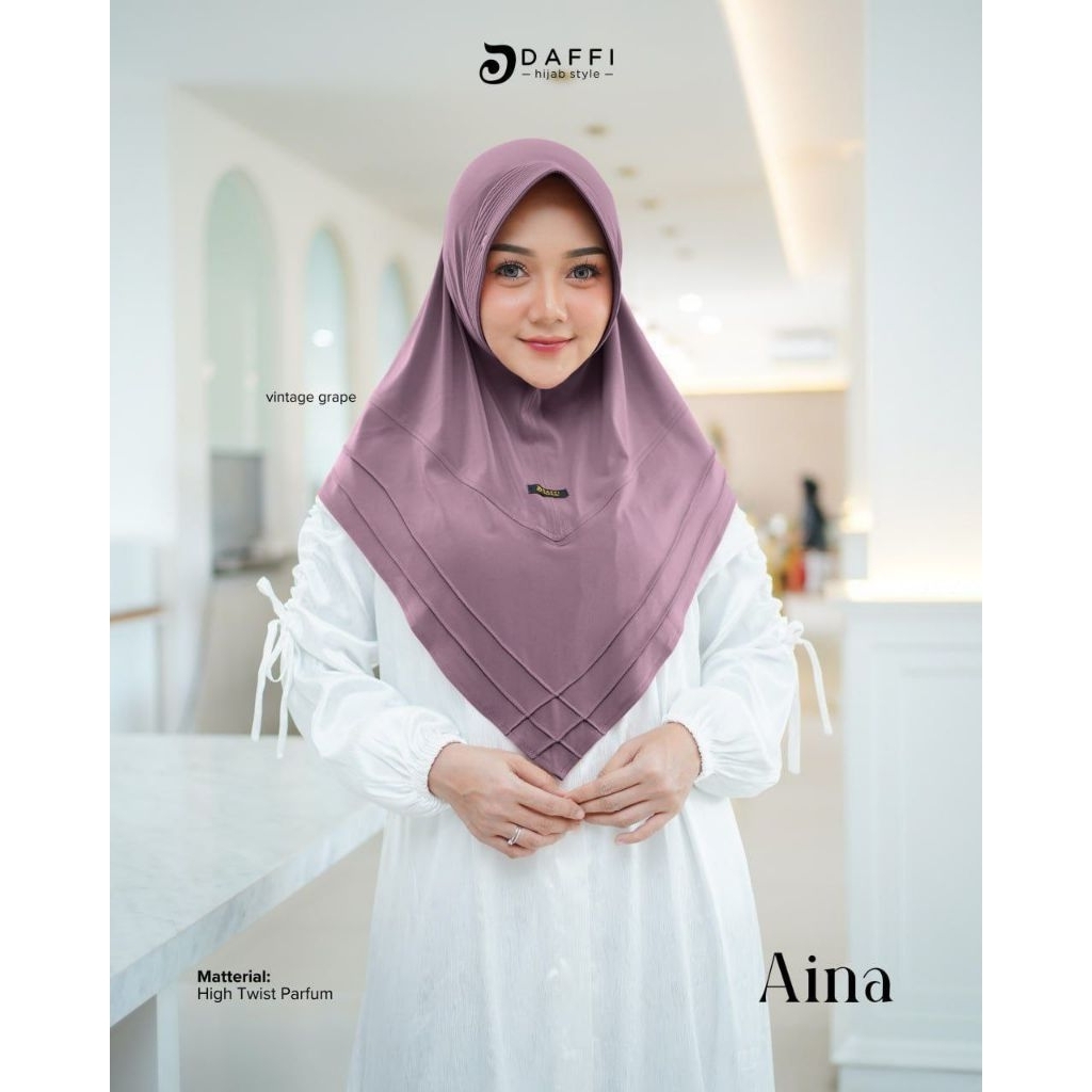 AINA DAFFI HIJAB MODEL LANCIP JILBAB JERSEY