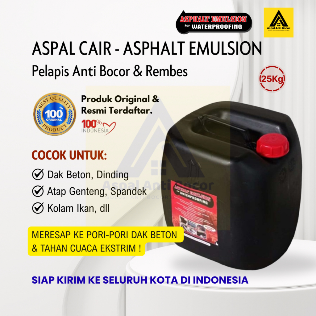 Aspal Cair Anti Bocor 25 Kg Aspal Emulsion Waterproofing Bandung