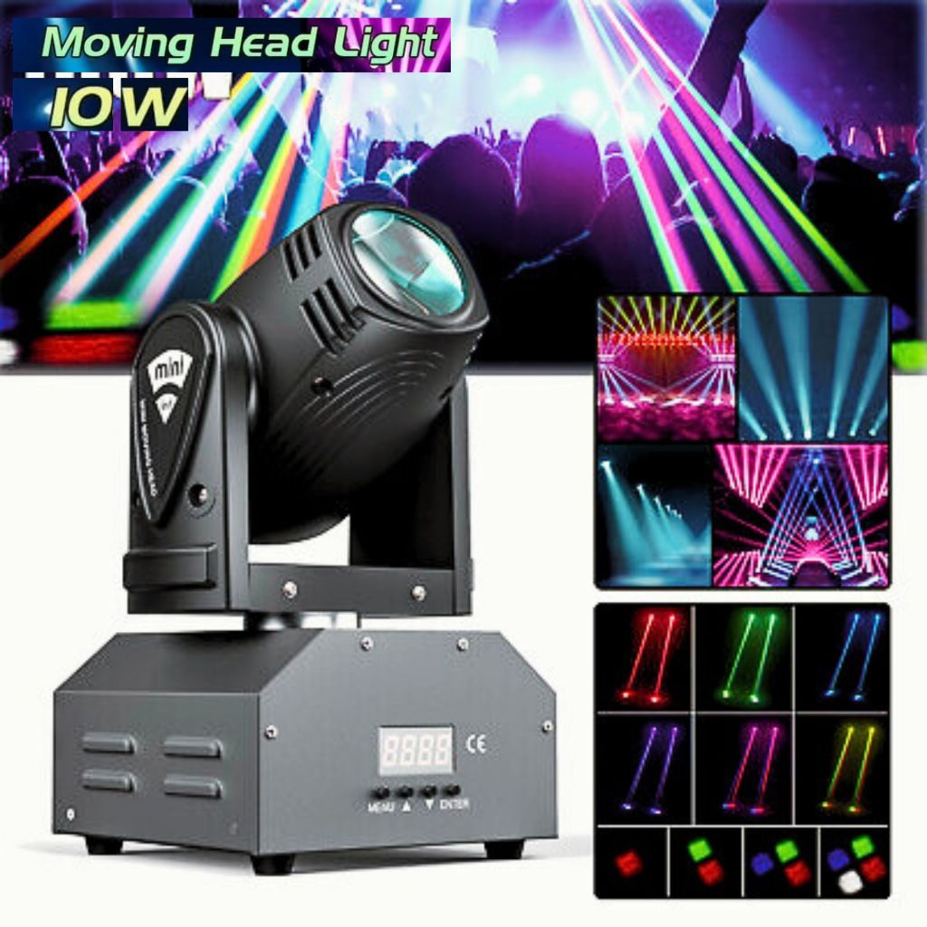 ALiEN Lampu Sorot Panggung Sensor Suara Dengan Berputas Otomatis LED Stage Spotlight Moving RGB 10W