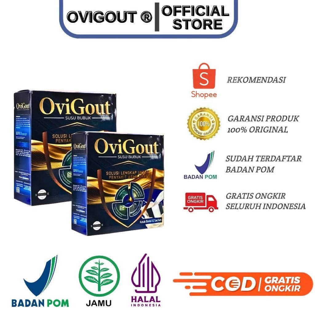 

OVIGOUT Paket 2 Box Bpom Halal | Ovigout Susu Kesehatan Asam Urat