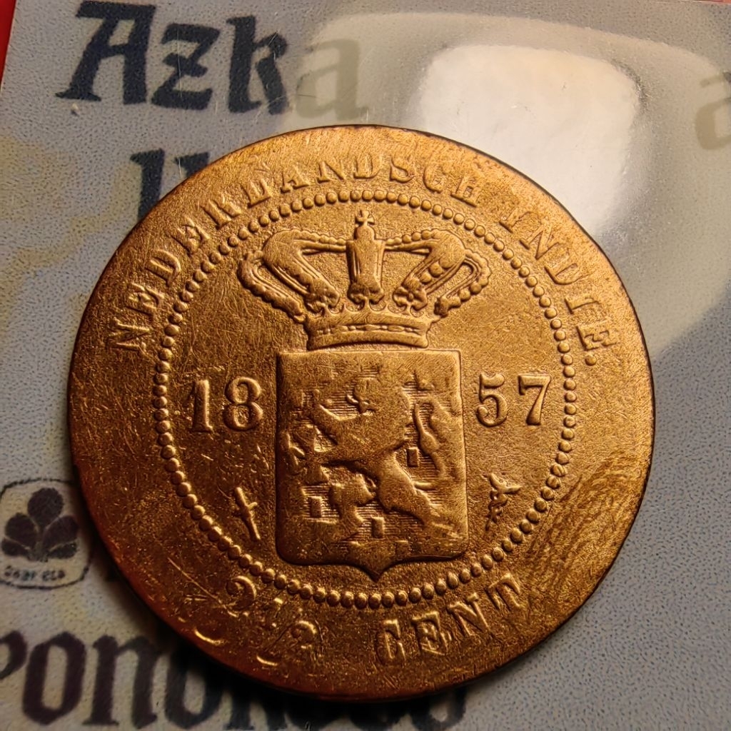 2,5 sen benggol tahun 1857 utuh sesuai foto no 24