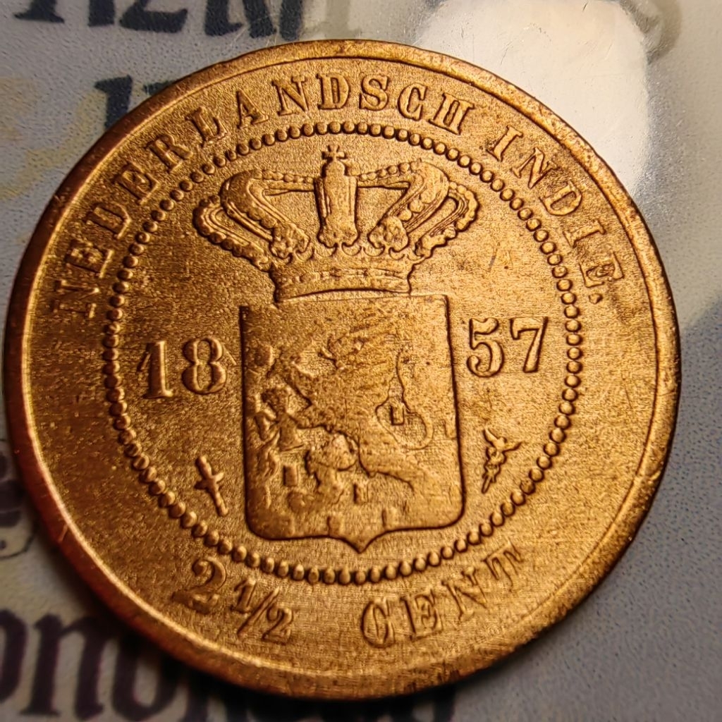 2,5 sen benggol tahun 1857 utuh sesuai foto no 26