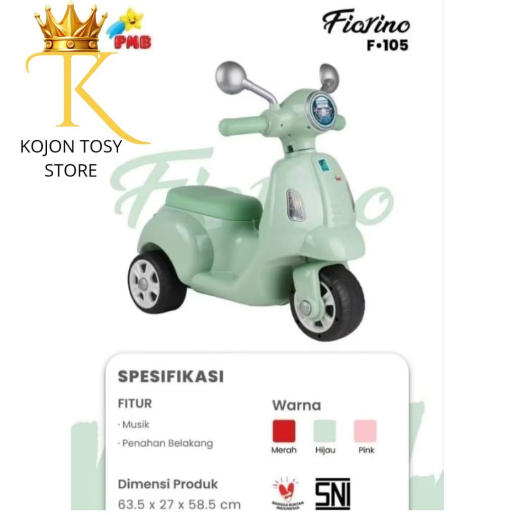 Mainan Anak Vespa Matic Type FIORINO NYRA PEAK  / Mainan Dorong Anak Bermain Best Quality