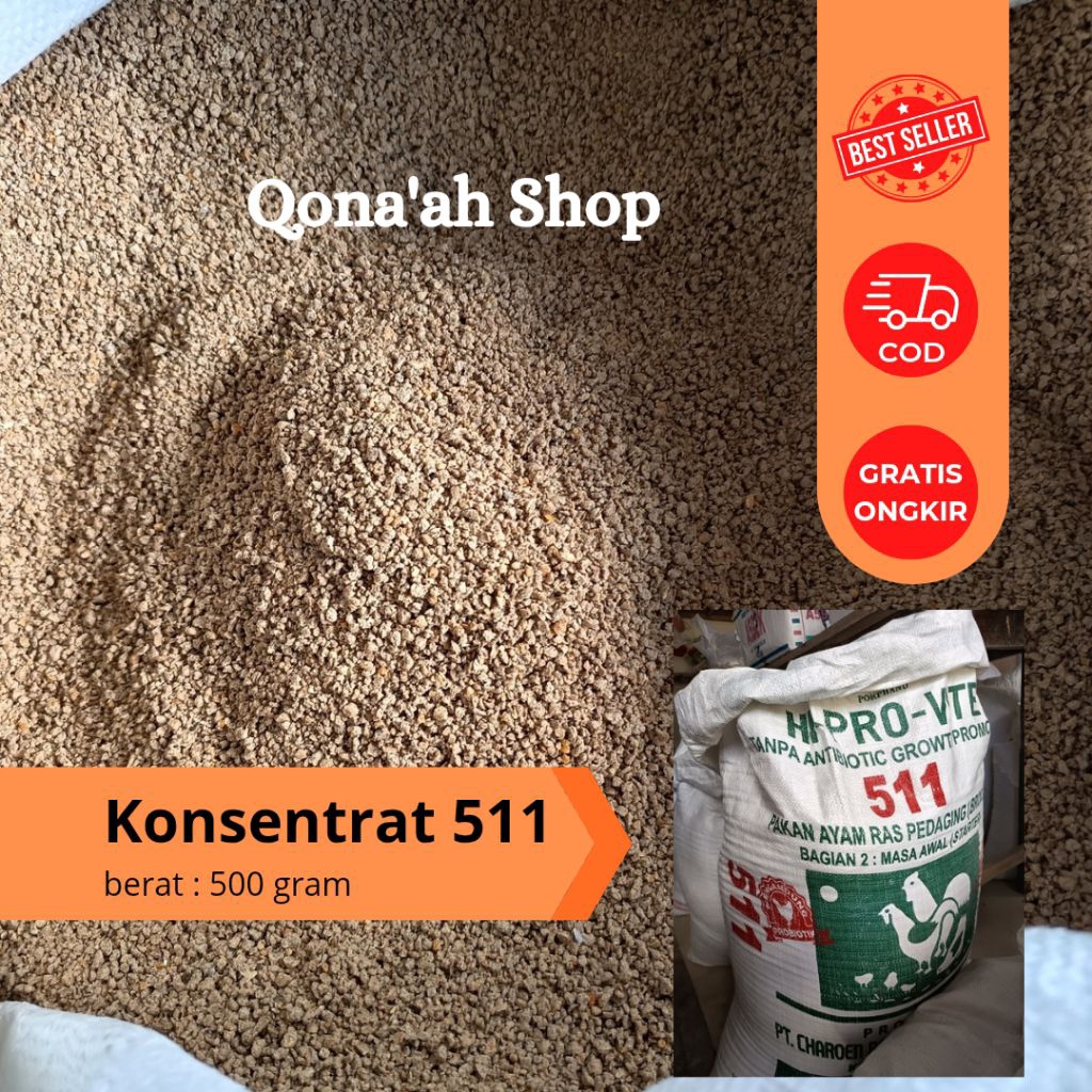 511 pakan ayam 500 gr / hi pro vite 511 / pur pakan ayam 511 / konsentrat pakan ayam 511 / sentrat a