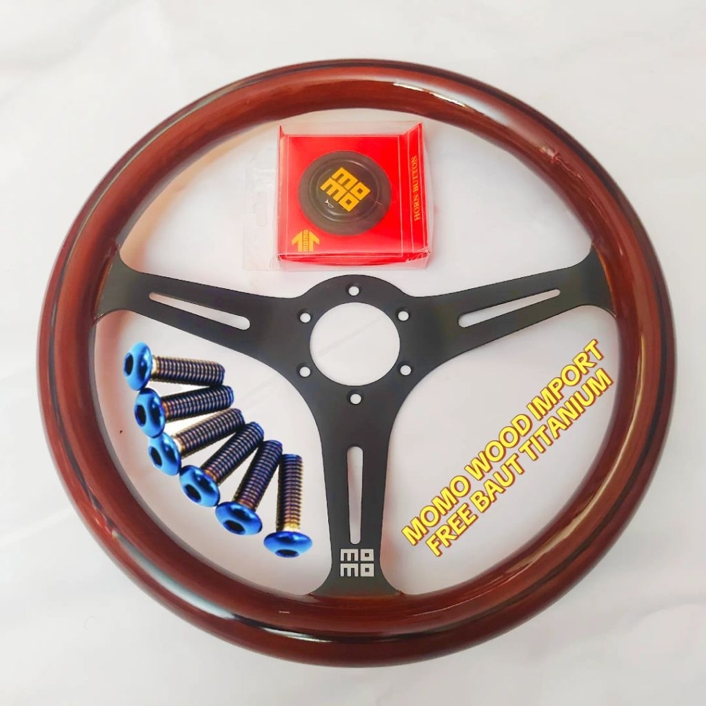 STIR RACING MOMO KAYU - STEERING WHEEL WOOD