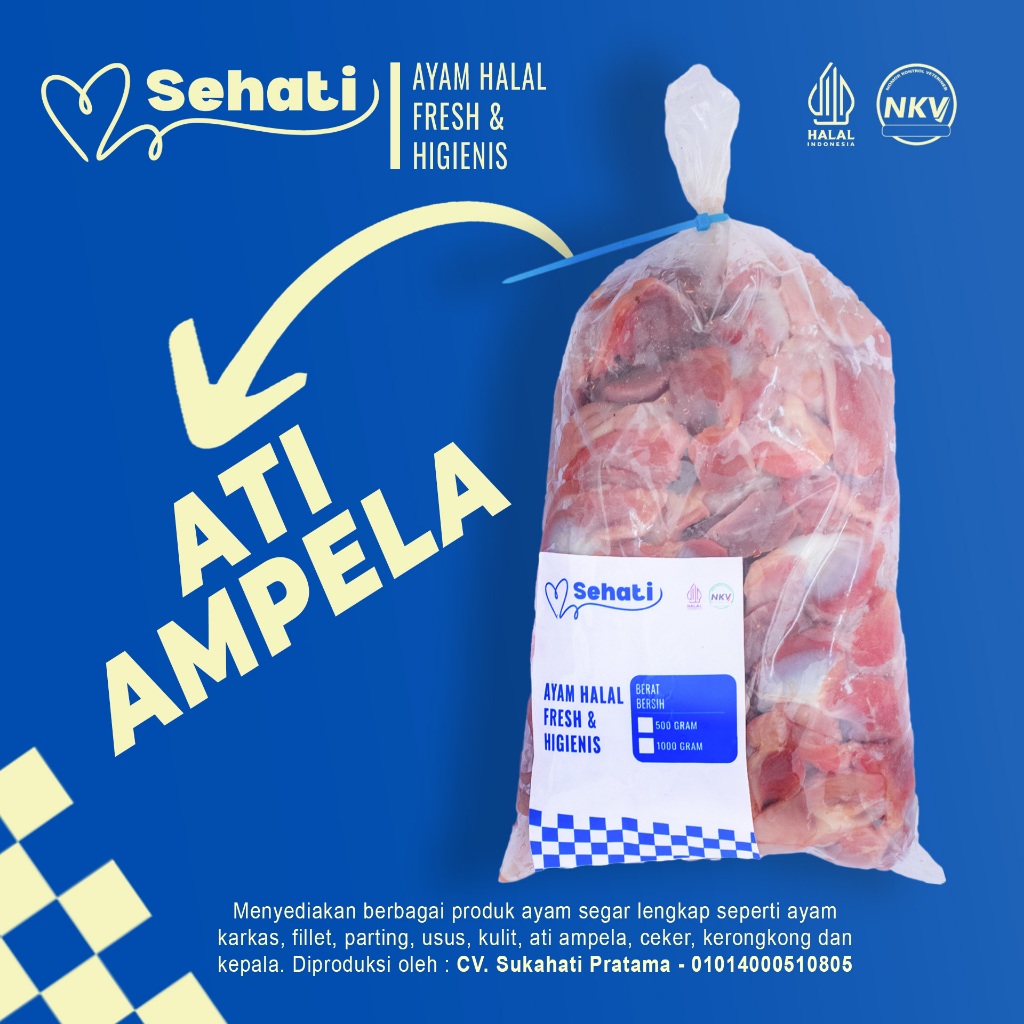 

Ati Ampela 100% Halal Higienis Certified Premium Quality