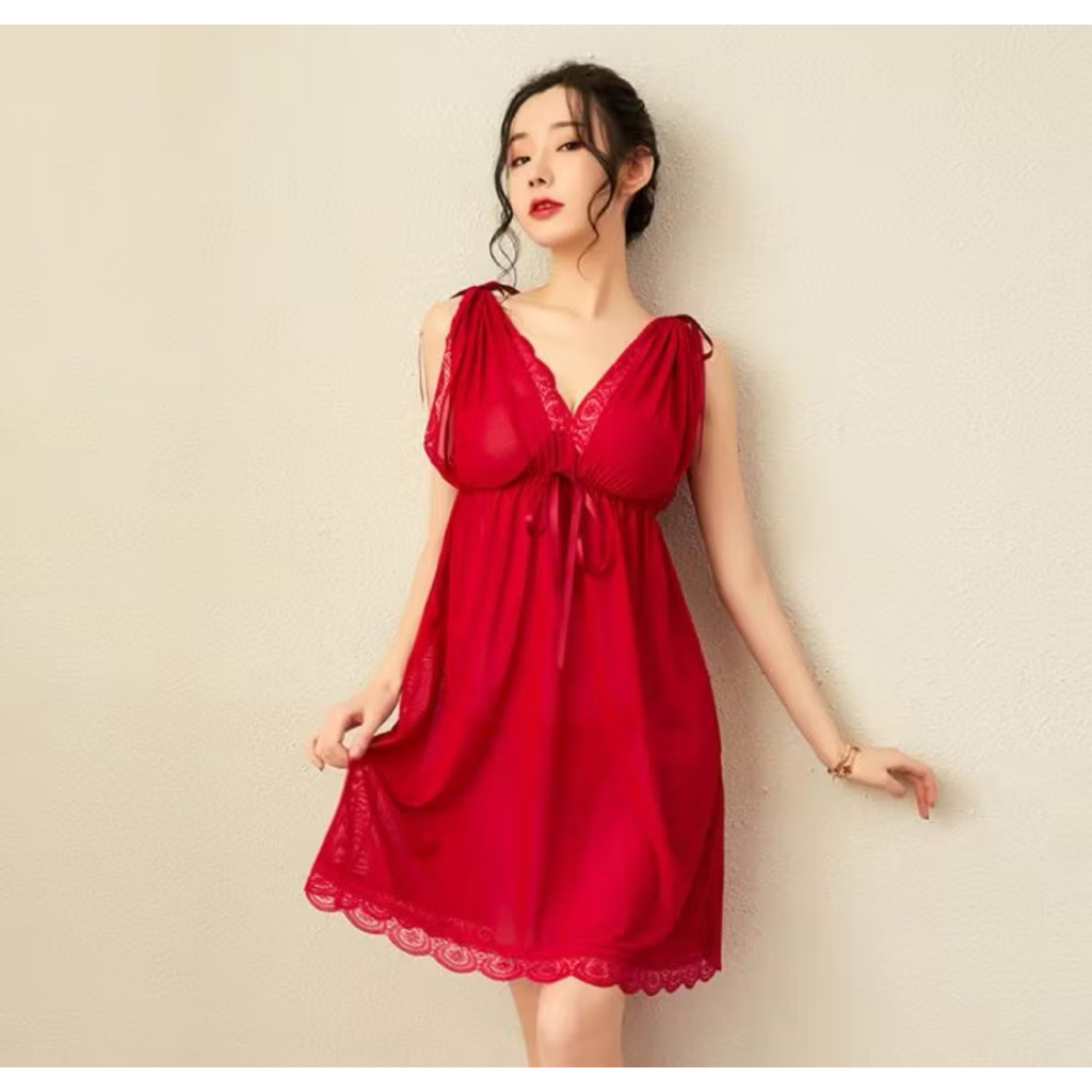 Lingerie Seksi Wanita Dress Mini Wanita Lace Halus