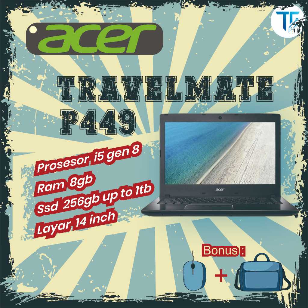 Laptop Acer Travelmate P449 - i5 gen 8 - 8/256gb