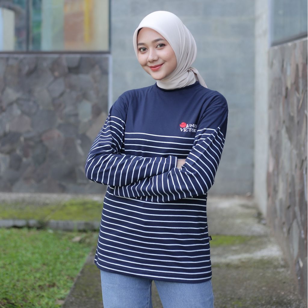 Kaos Salur Wanita Lengan Panjang Bahan Adem Cotton 24s