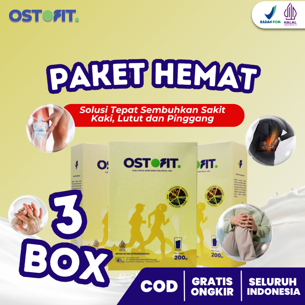 

PAKET HEMAT 3 BOX OSTOFIT - BANTU REDAKAN NYERI SENDI, KAKI, LUTUT DAN PINGGANG SERTA NYERI REMATIK