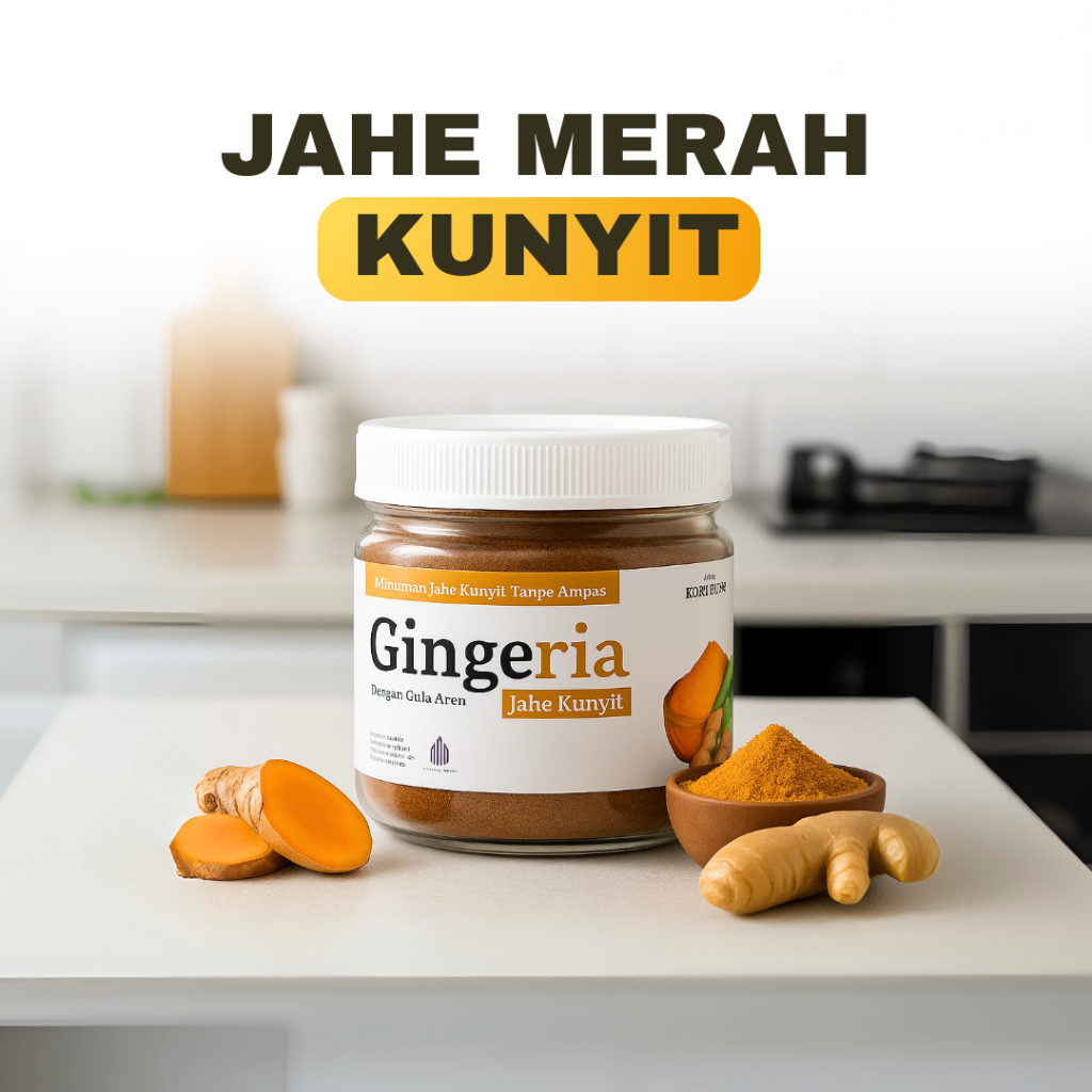 

Jahe Merah Kunyit dengan Gula Aren Organik Tanpa Ampas